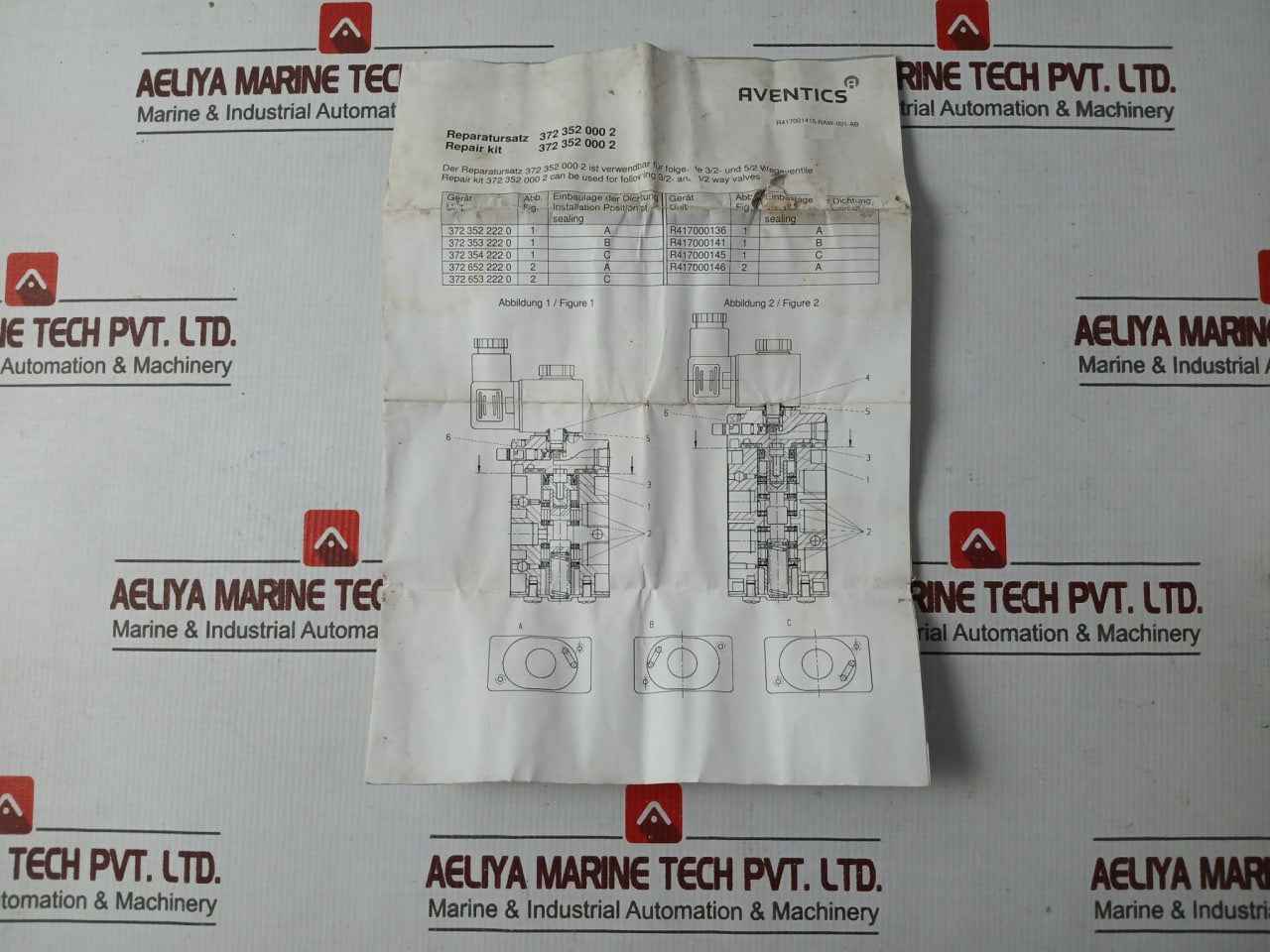Aventics 372 352 000 2 Repair Kit For 3/2 And 5/2 Way Valve