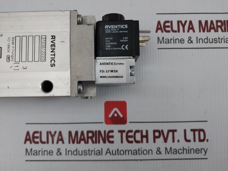 Aventics Pneumatic Directional Valve 3723512220 24Vdc 4.5W