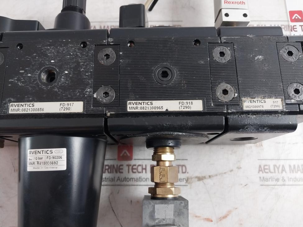 Aventics R415005692 Pneumatic Frl Unit With Valve Manifold 10 Bar 24V Dc