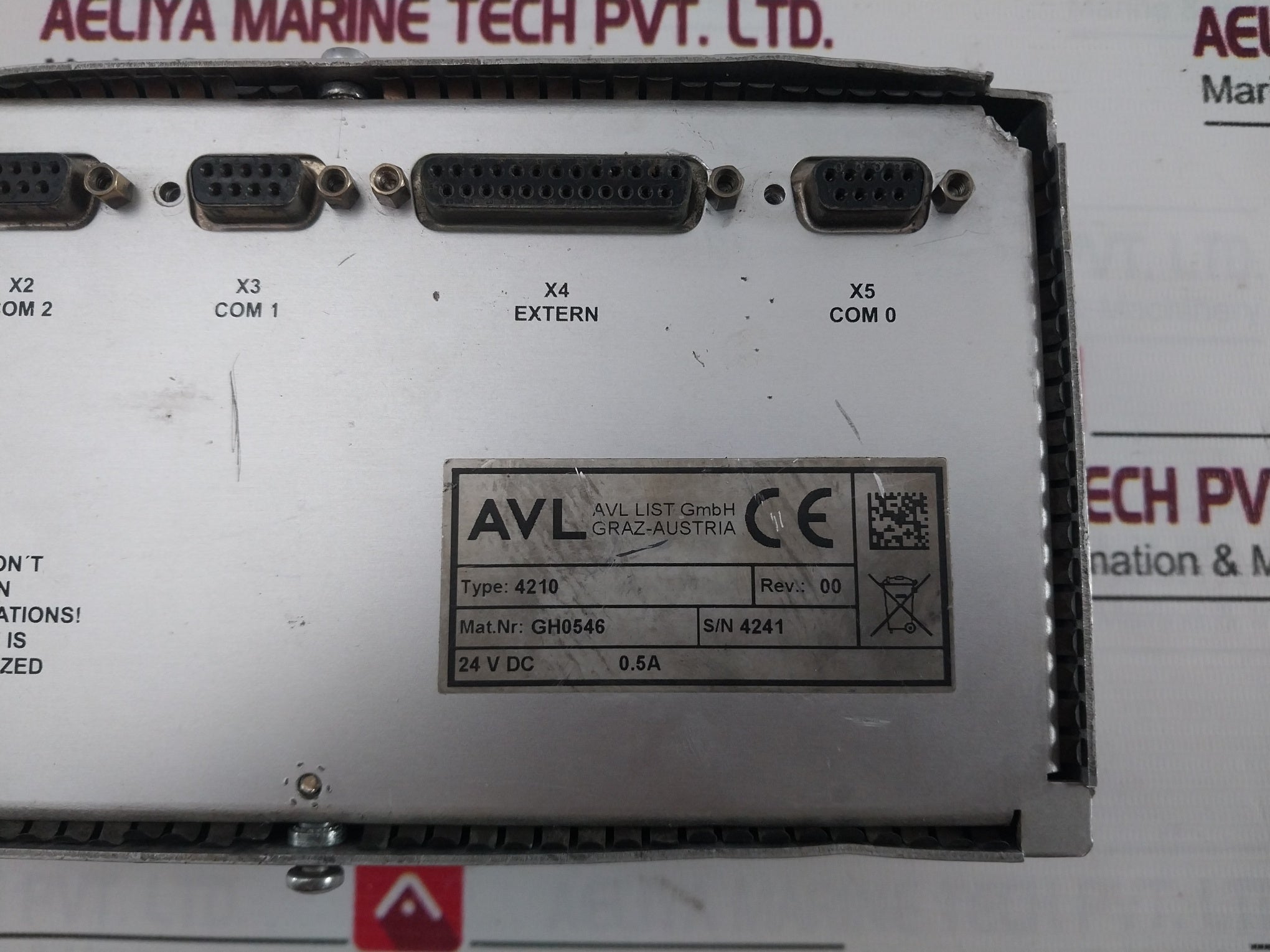Avl 4210 Instrument Controller Rev 00 24V Dc 0.5 Aavl 4210