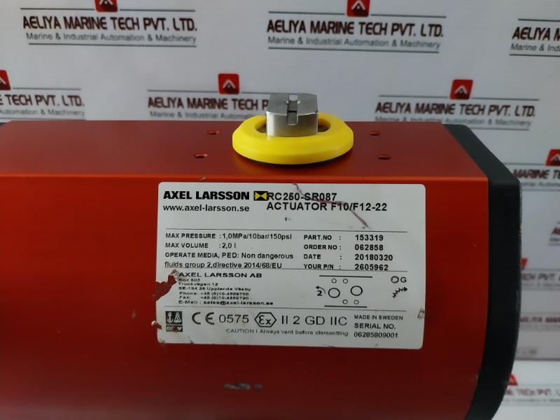 Axel Larsson Rc250-sr087 Pneumatic Actuator + Starline Ball Valve 115-sgs-g Assy