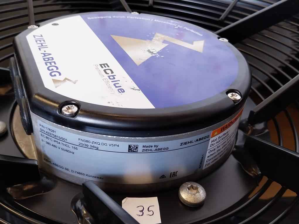 Axial Fan With 380-480V 50/60Hz Ziehl-abegg Fn080-zkq.Dg.V5P4