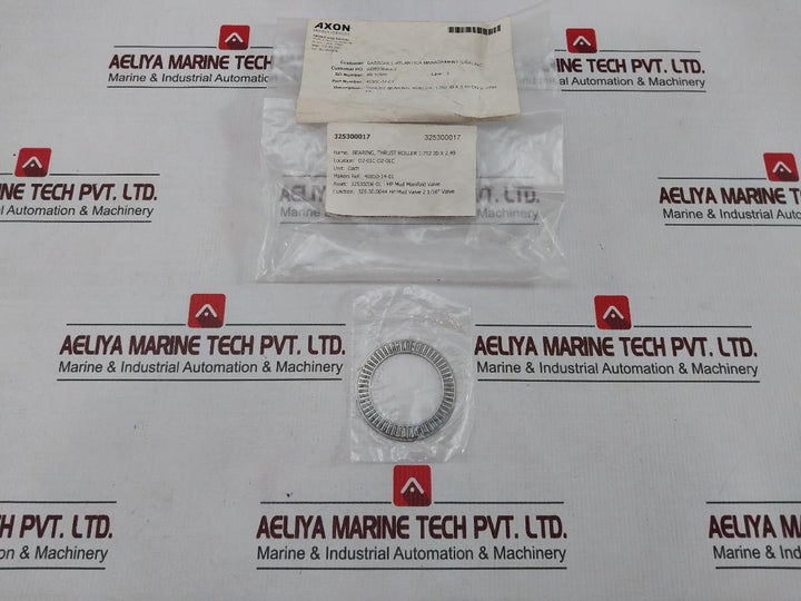 Axon 40050-14-01 Thrust Roller Bearing 1.752 Id X 2.49 Od X .0781 Tk