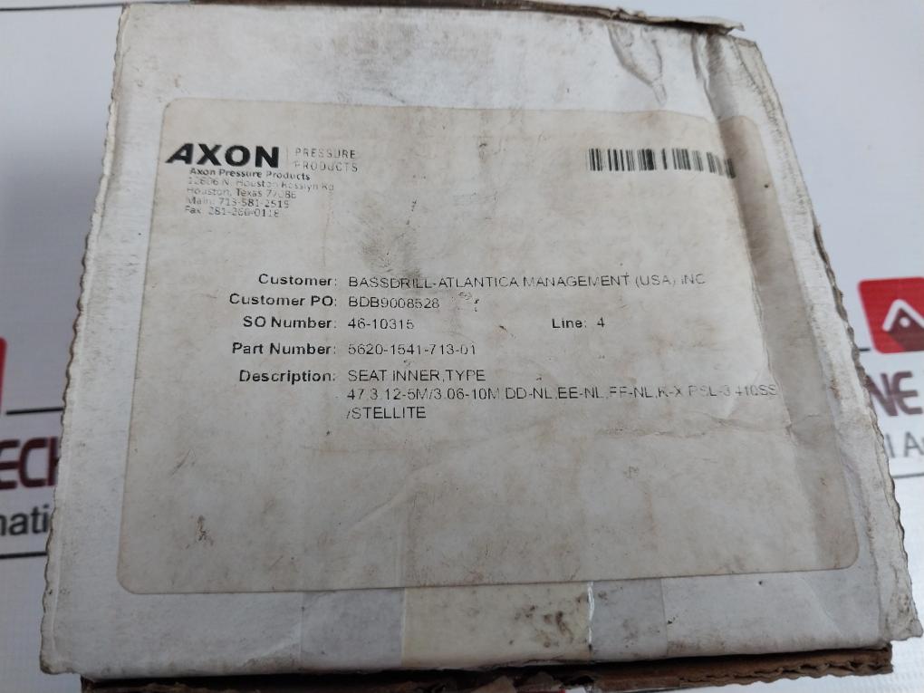 Axon 5620-1541-713-01 Seat, Inner For 3-1/16” 10M Gate Valve