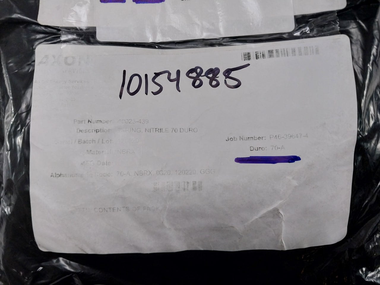 Axon Pressure Products 40023-439 O-ring Nitrile 70 Duro 10154885
