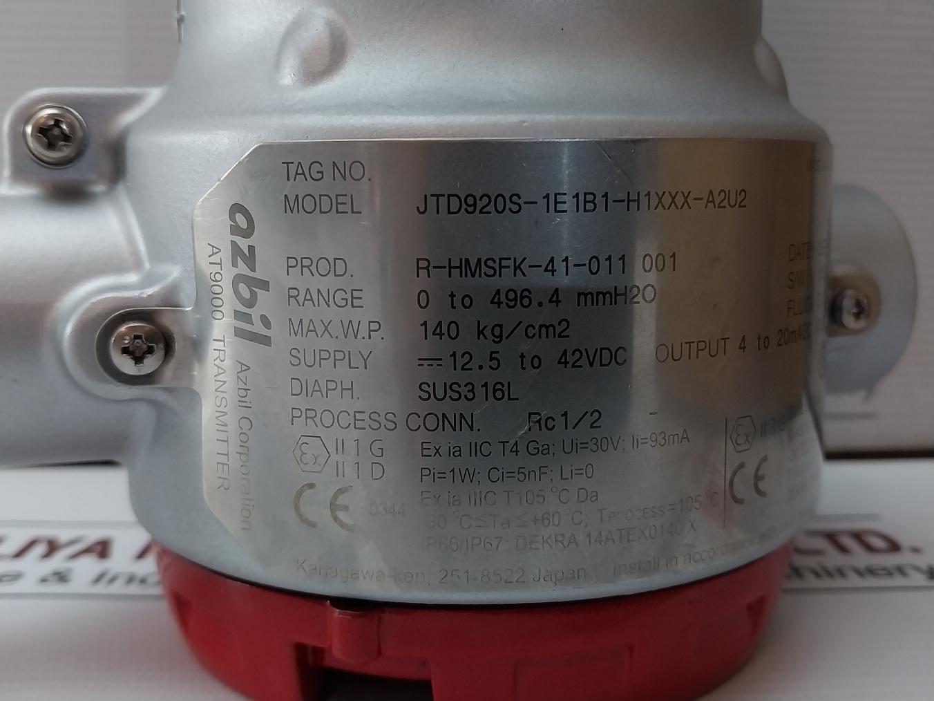 Azbil Advanced Differential Pressure Transmitter At9000 140 Kg/Cm2