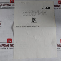 Azbil At9000 Advanced Transmitter Gtx31D-aaaadca-ak1Axa1-t1W1 12.5 To 42Vdc