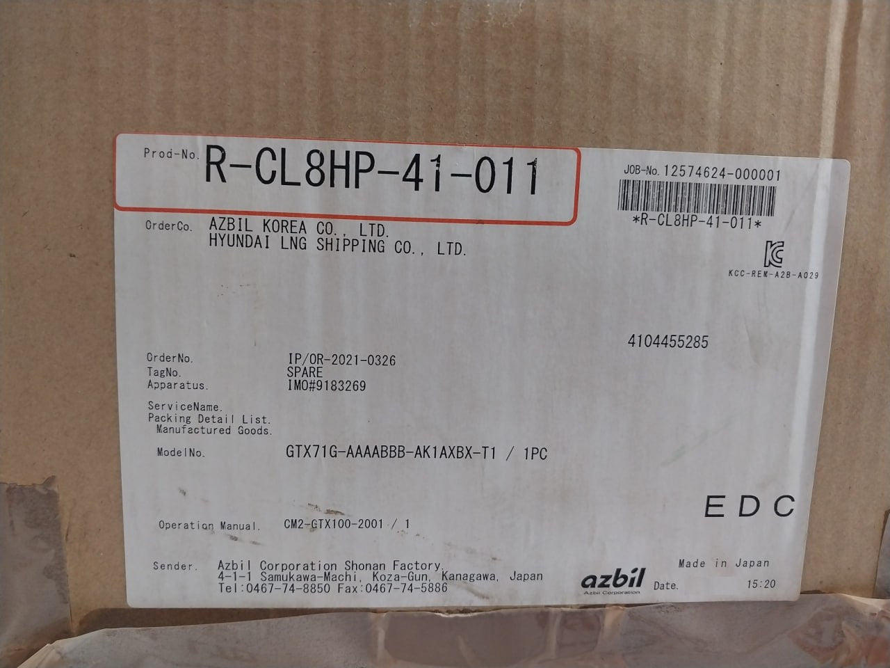 Azbil At9000 Advanced Transmitter Gtx71G-aaaabbb-ak1Axbx-t1 10Mpa 12.5-42Vdc