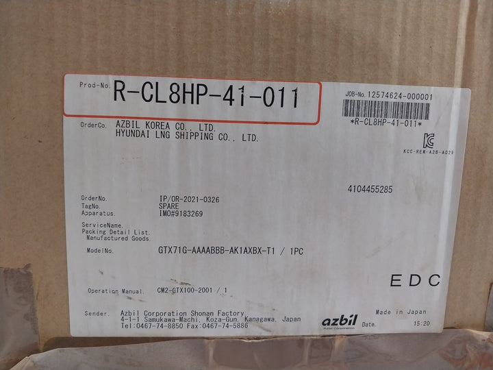 Azbil At9000 Advanced Transmitter Gtx71G-aaaabbb-ak1Axbx-t1 10Mpa 12.5-42Vdc