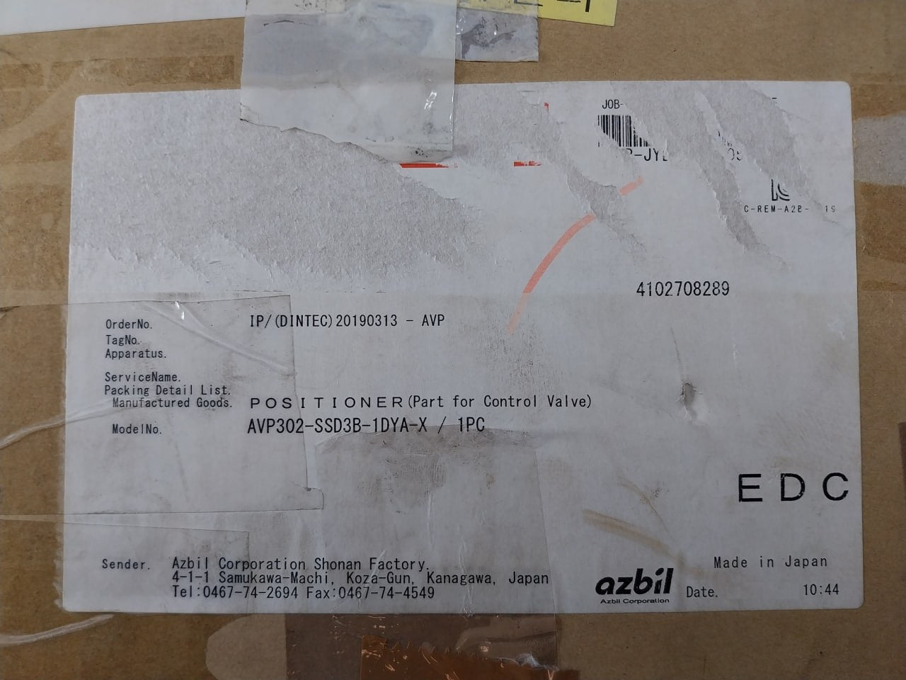 Azbil Avp302 Digital Smart Valve Positioner 12Vdc Rjylkl41051001