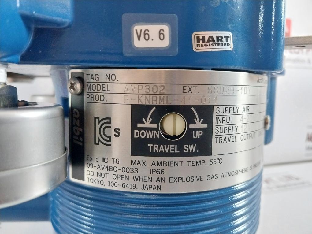 Azbil Avp302 Smart Valve Positioner 4–20 Ma Dc 12 Vdc Ssd2B-1Dyt-x Ip66 V6.6