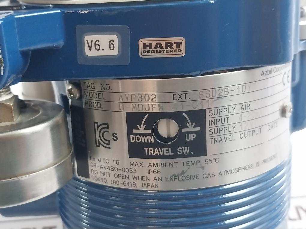 Azbil Avp302 Smart Valve Positioner A-mdjfm-41-011 4-20Madc 12Vdc Ip66