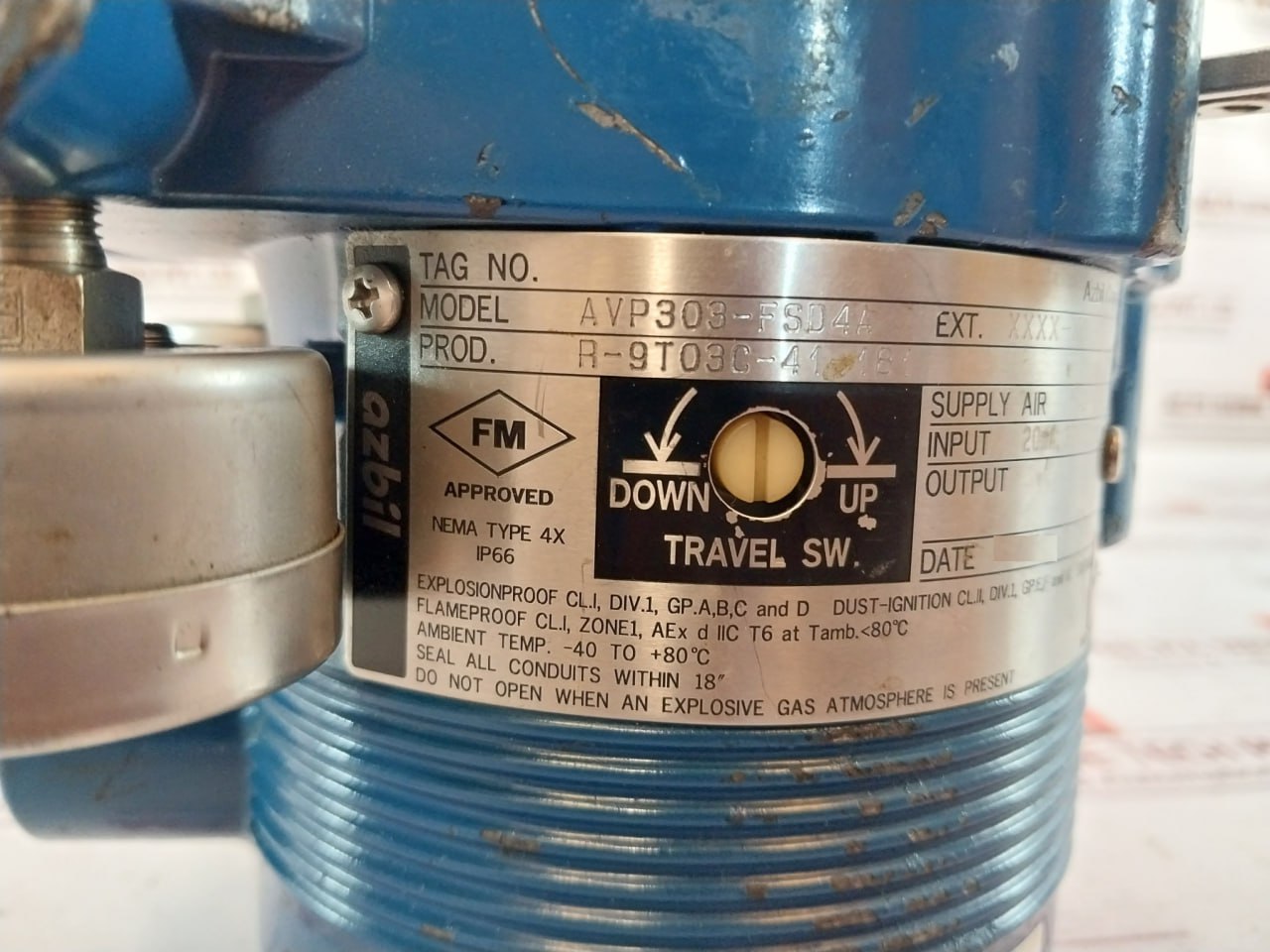 Azbil Avp303-fsd4A Smart Valve Positioner Ip66 140-700Kpa 20Ma, 32Vdc