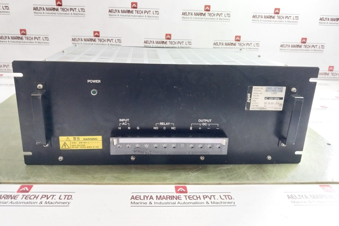 Azbil Has-stx67 Power Supply 82117455-104 Ac 105V 60 Hz 20A Dc 25.5V