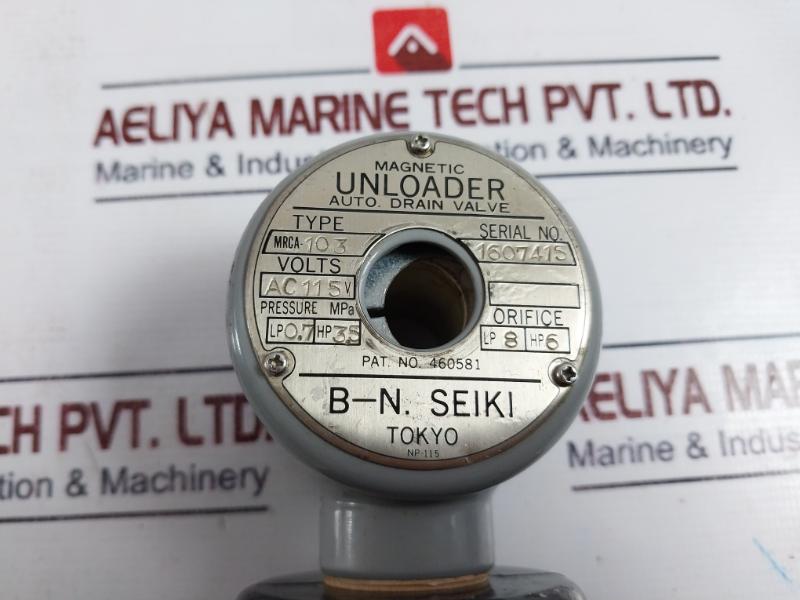 B-n Seiki Mrca-103 Magnetic Unloader Auto Drain Valve Ac 115v