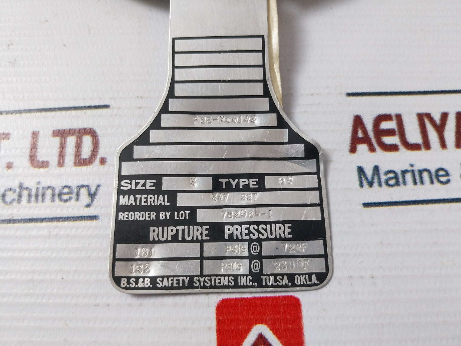 B.S.&B. Type Bv Reverse Buckling Disk Pse-x00143