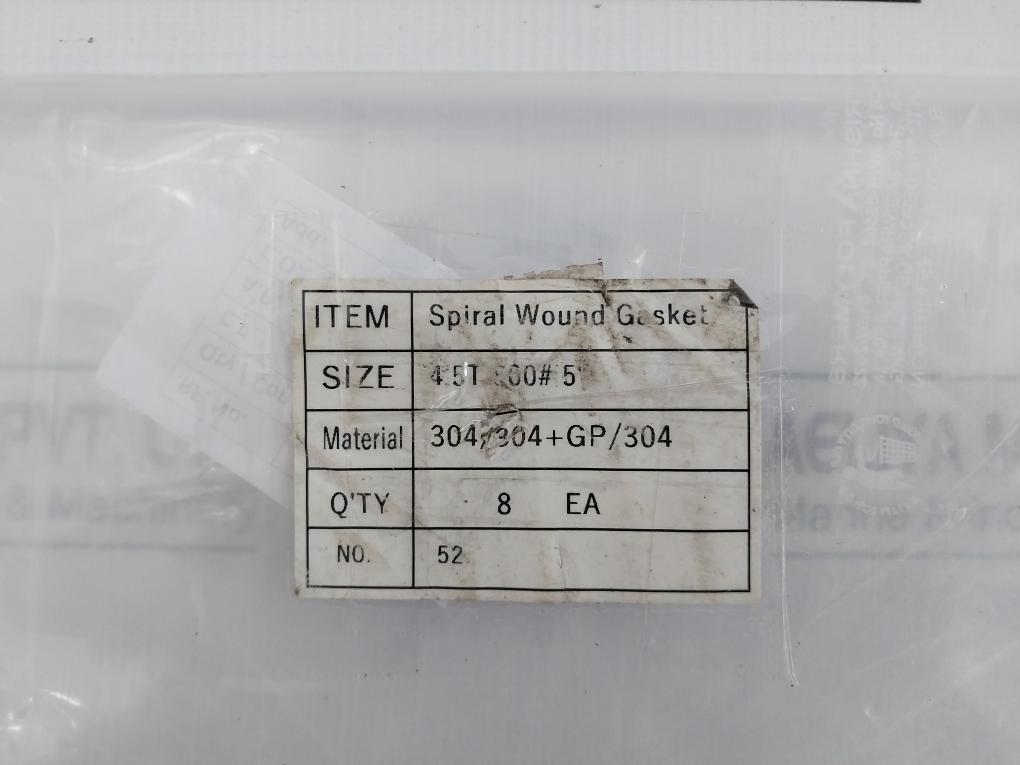 B16.20 Spiral Wound Gasket 304+Gp 415T Fg 304 52