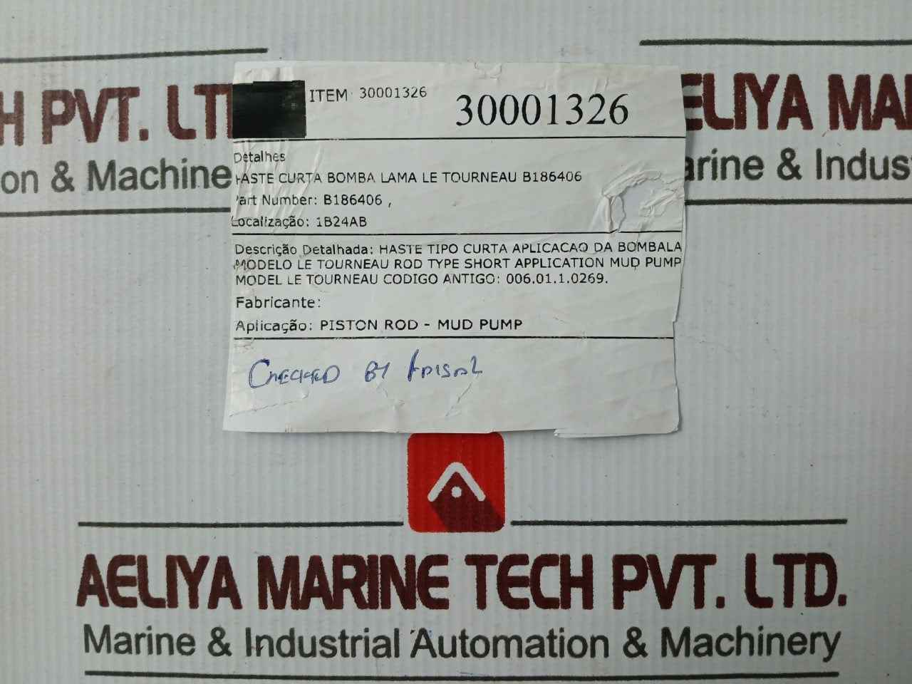 B186406 Piston Rod Mud Pump 30001326