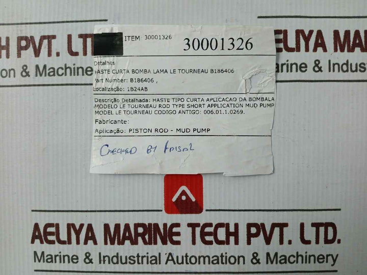 B186406 Piston Rod Mud Pump 30001326