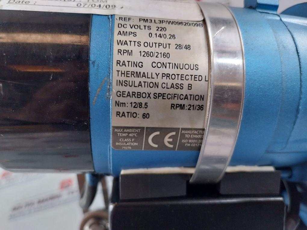 B Hepworth 10162260VF Wiper Motor for Front Window S611337 DC 220V 1260/2160 RPM