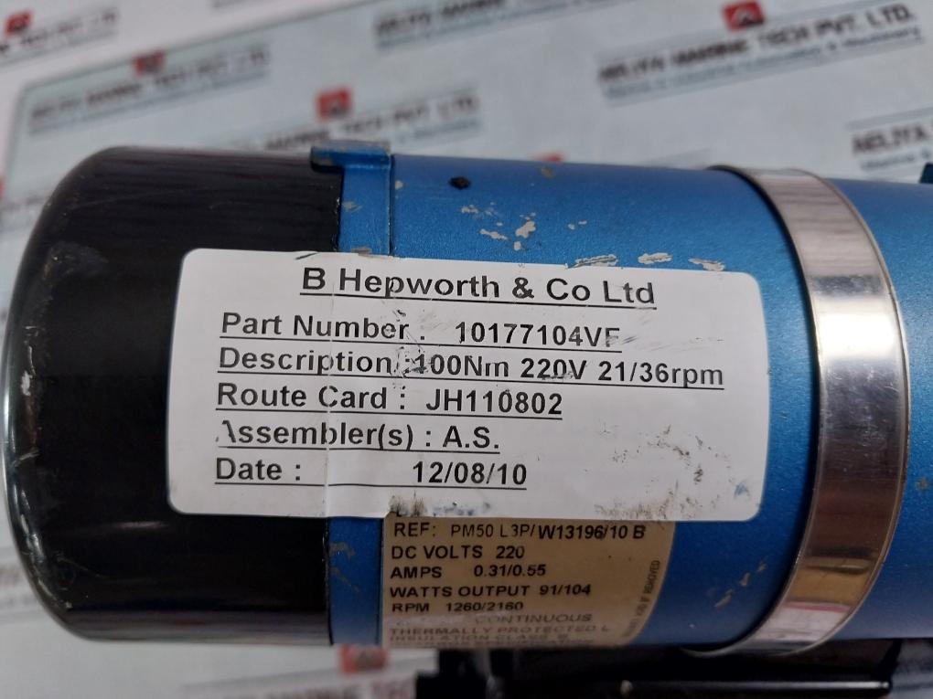 B Hepworth 10177104VF Viper Motor 220vDC Insulation Class B