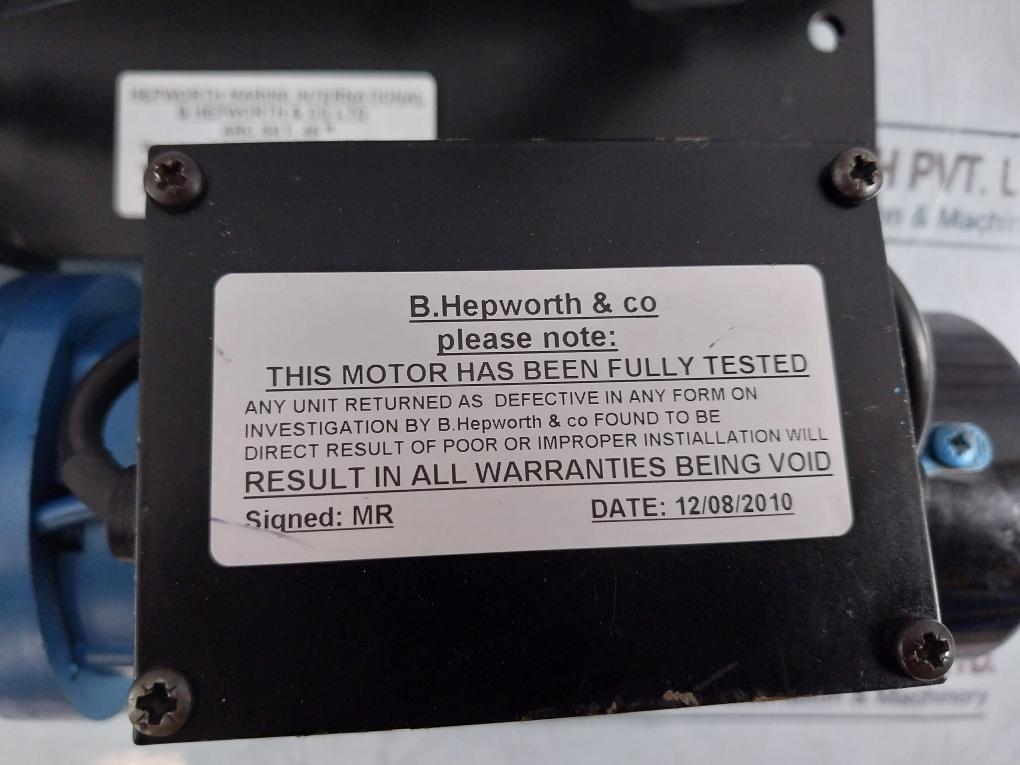 B Hepworth 10177104VF Viper Motor 220vDC Insulation Class B