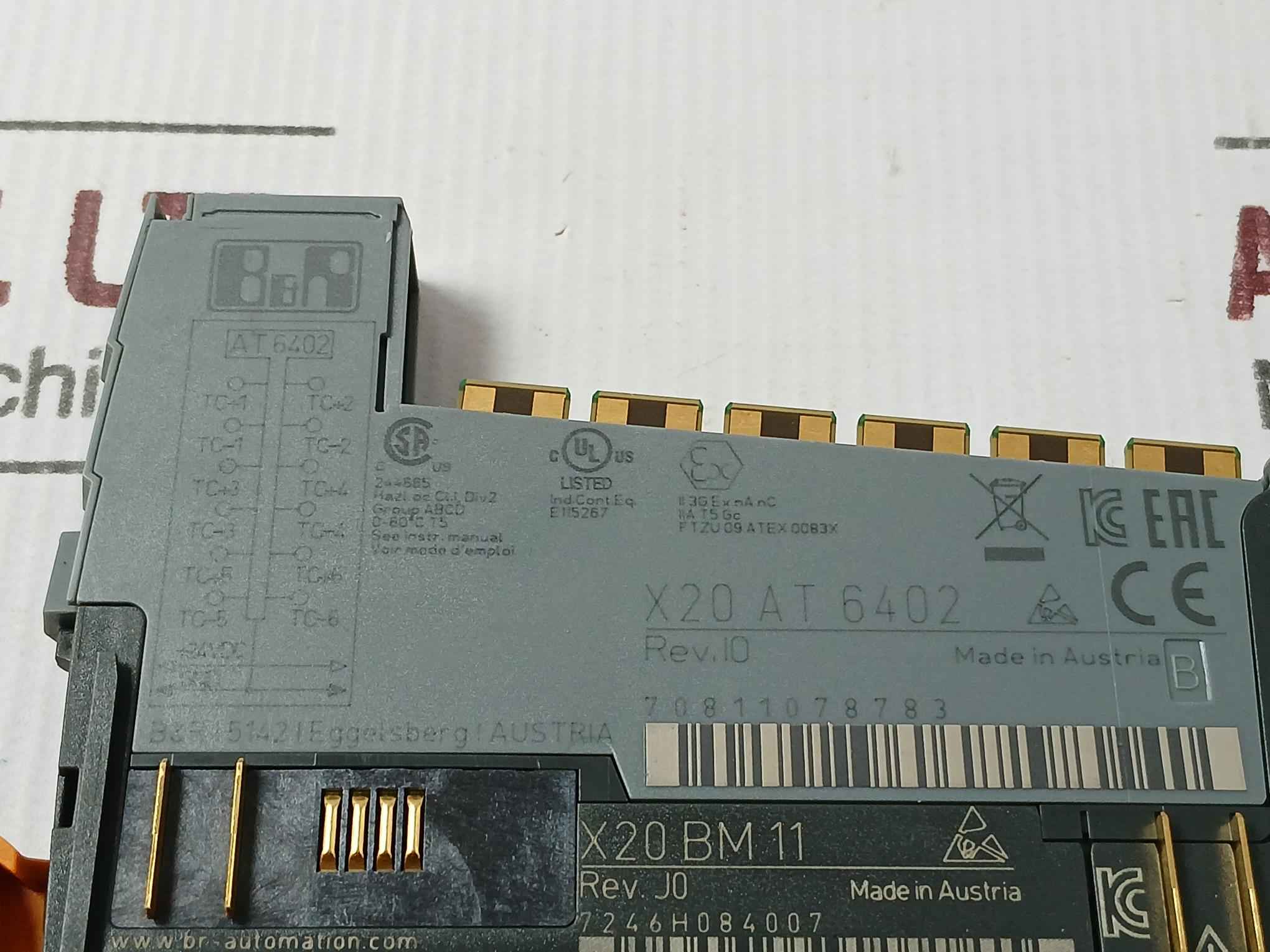 B&amp;R-automation X20 At 6402 Temperature Input Module 24Vdc 70811078783