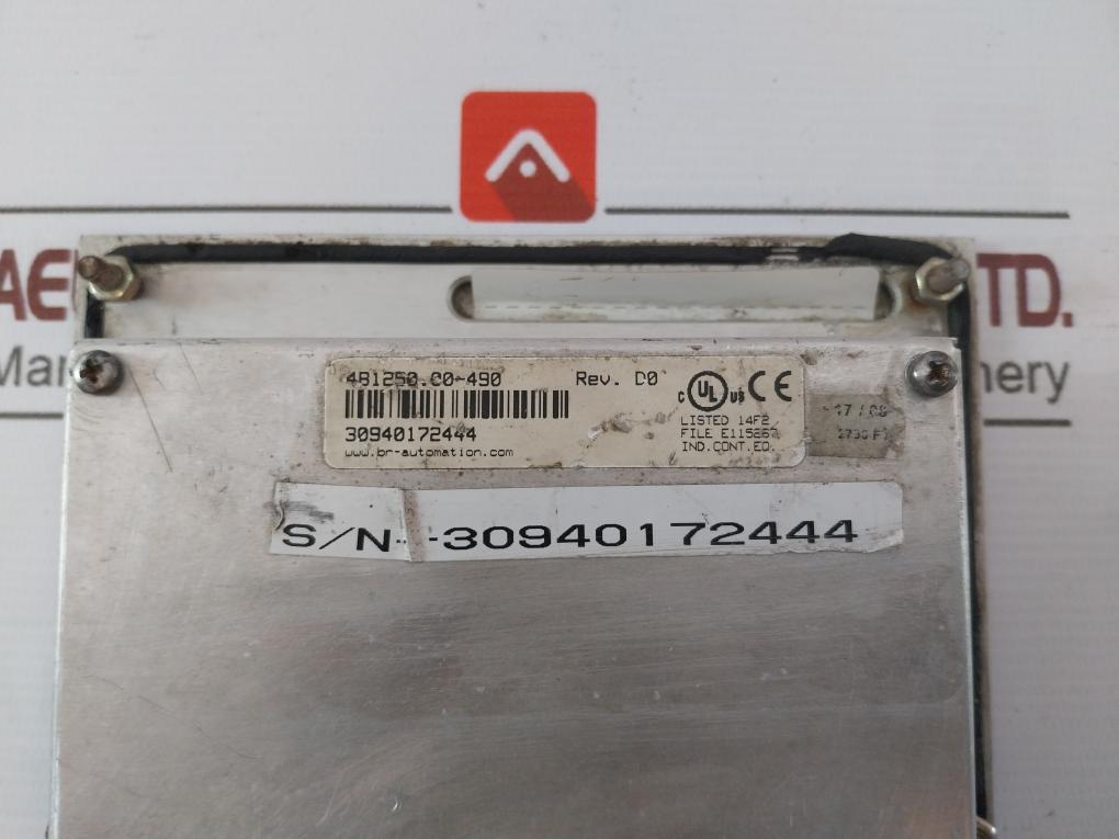 B&R 4B1250.00-490 Panelware Operator Interface Rev: D0 E115267