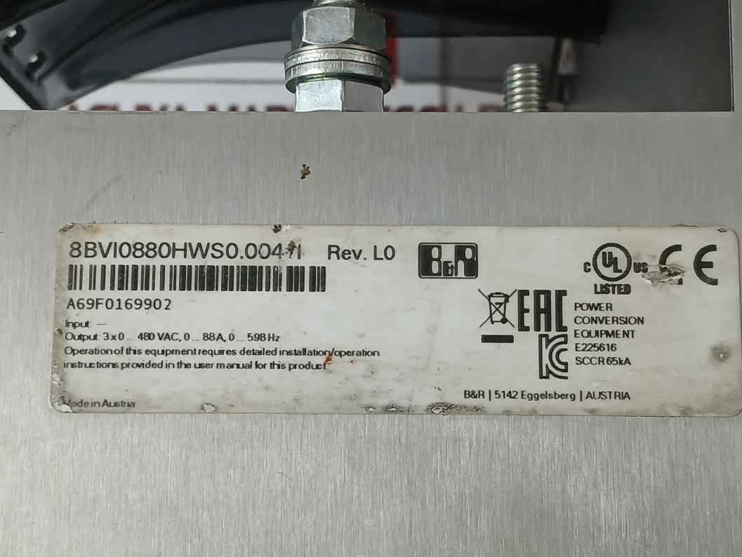 B&R 8Bvi0880Hws0.004-1 Acopos Multi Inverter Module 0-88A Sccr65Ka Rev.L0