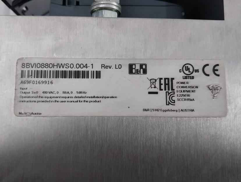 B&R 8Bvi0880Hws0.004-1 Acopos Multi Inverter Module 3X0-480 Vac 0-88A 0-598Hz
