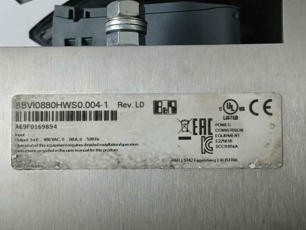 B&R 8Bvi0880Hws0.004-1 Acopos Multi Inverter Module Rev.L0 0-598Hz 12Nm