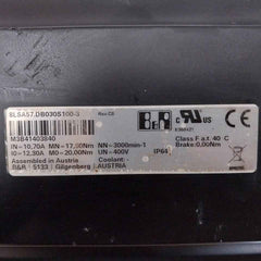 B&amp;R 8Lsa57.Db030S100-3 Synchronous Motor Rev C8 Ip64 E360421 400V