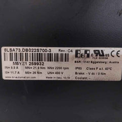 B&R 8Lsa73.Db022S700-3 Synchronous Motor Rev C4 Ip65 E235396