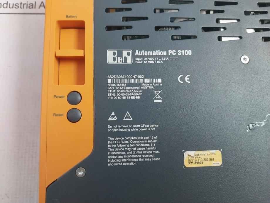 B&R Automation Pc 3100 24 Vdc 5S2Db0671000N7-002