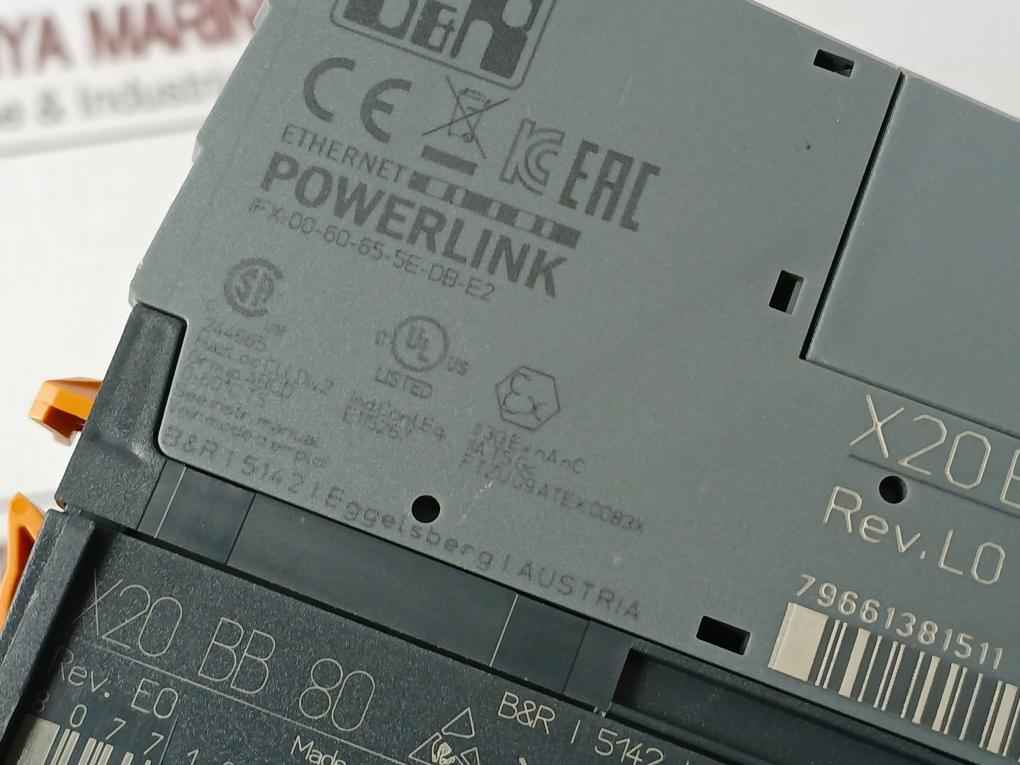 B&R X20 Bc 0083 Powerlink Modular Plc X20Bb80 X20Ac0Sr1 E115267 0-60C T5