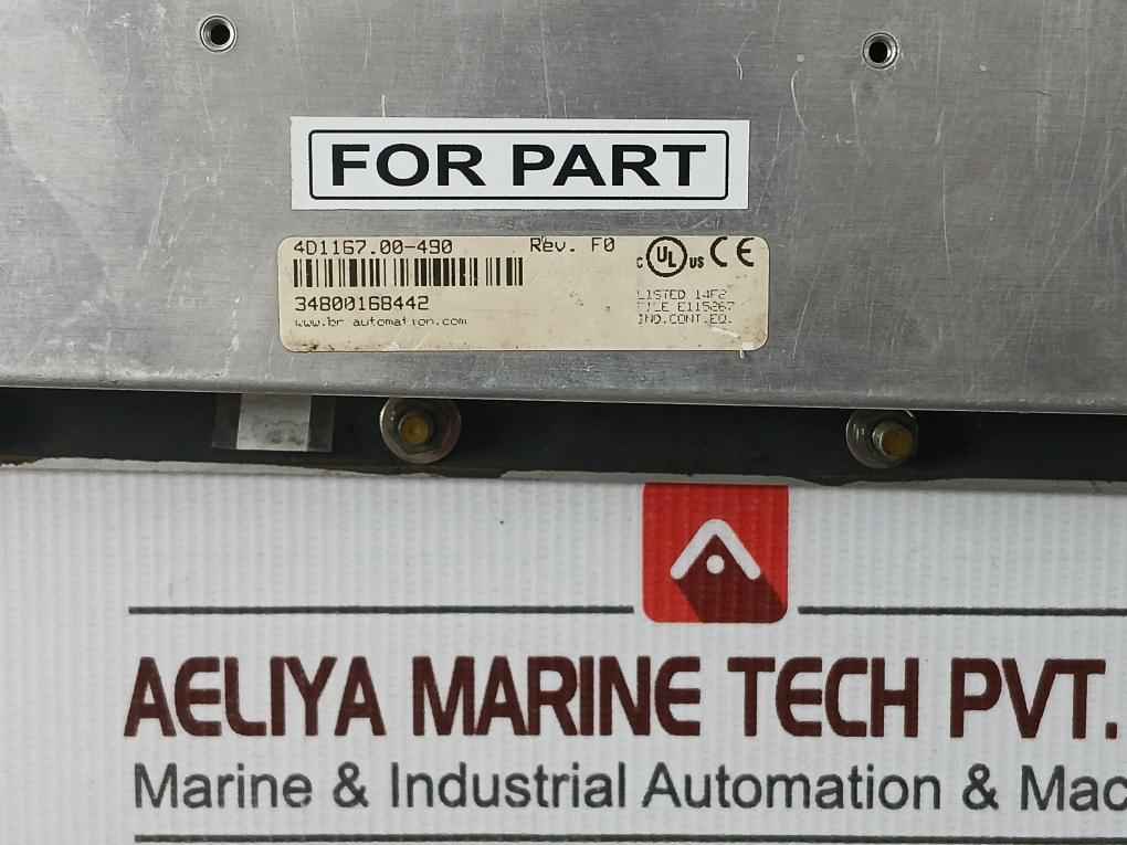 B&R 4D1167.00-490 Panelware Graphic Display Panel E115267 Rev.F0 (Not Working)