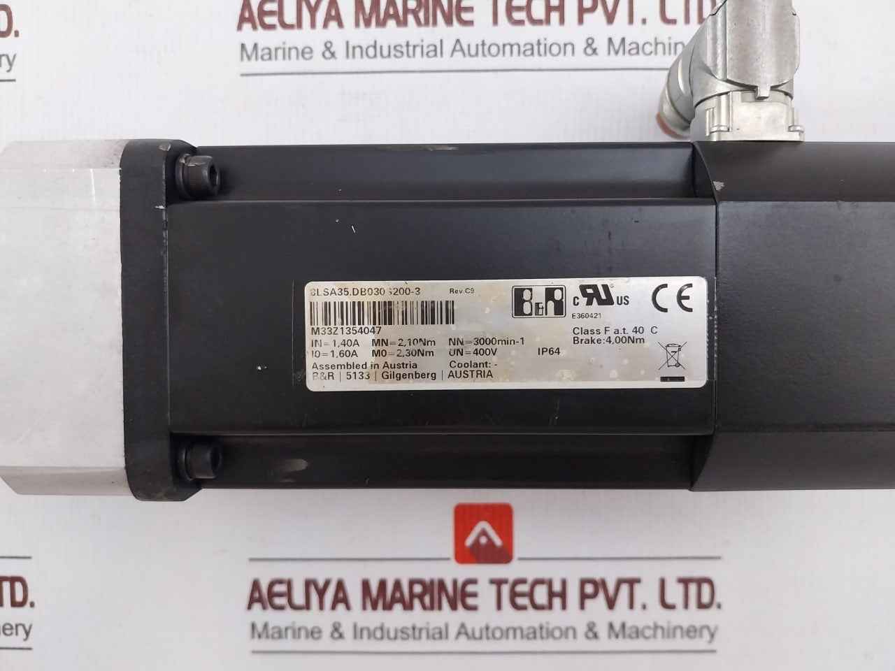 B&R 8Lsa35.Db030S200-3 Synchronous Servo Motor W/ Gearbox Ip64 E360421 Rev.A0