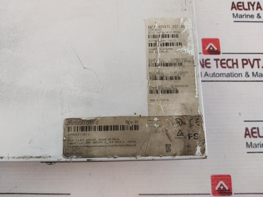 B&R Automation Acopos 1090 Servo Drive 8V1090.001-2 3 X 400-480Vac, 5Kva, 50/60Hz