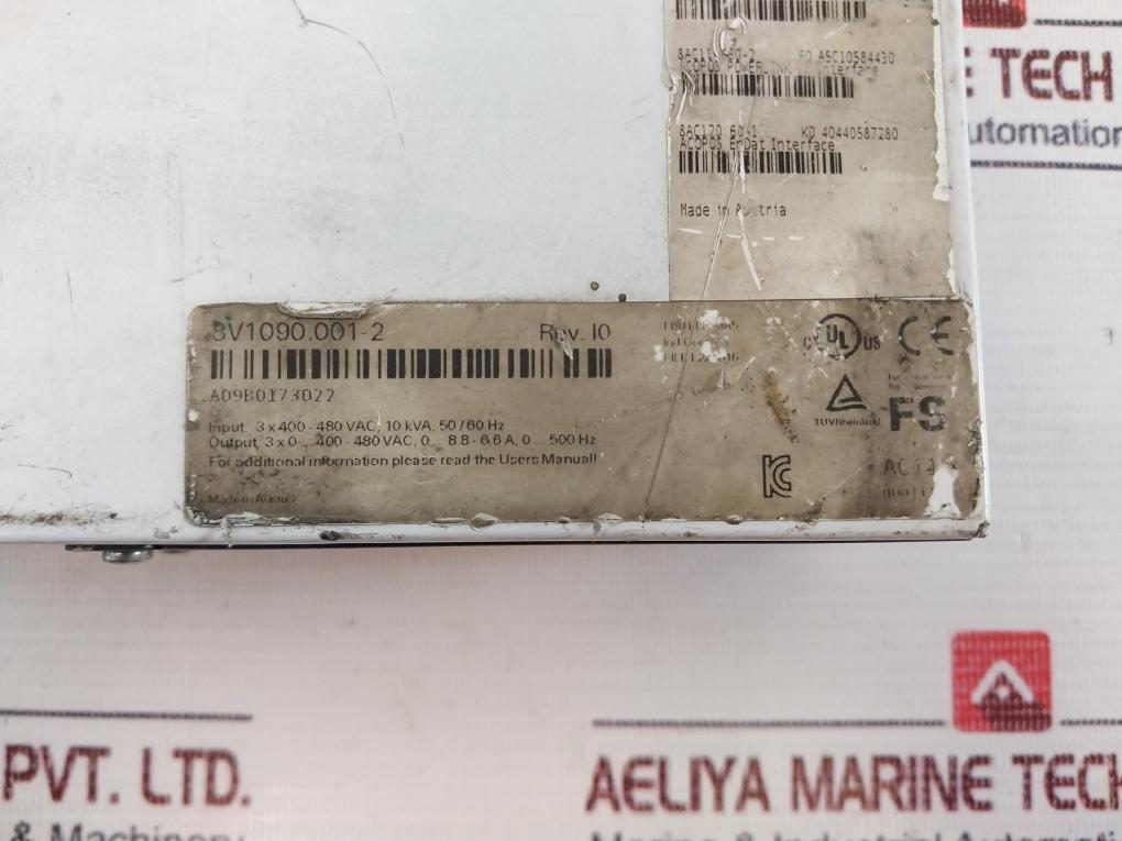 B&R Automation Acopos 1090 Servo Drive 8V1090.001-2 3 X 400-480Vac, 5Kva, 50/60Hz