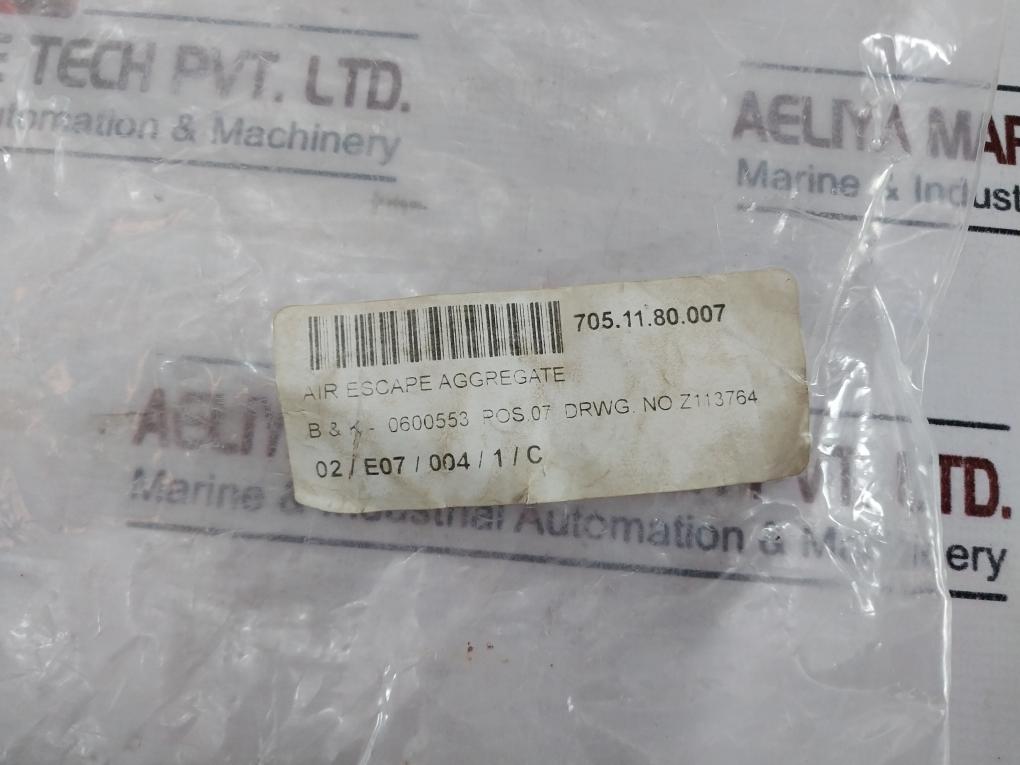 B&k 0600553 Air Escape Aggregate Venting Assembly