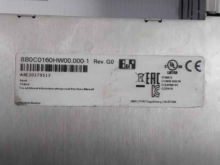 B&r 8b0c0160hw00.000-1 Acopos Multi Auxiliary Supply Module Rev.g0 E225616