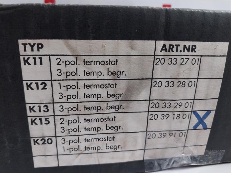 Backer K15 Terminal Box For Thermostat Or Safety Temperature Limiter 16a