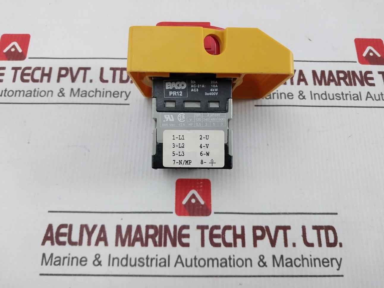 Baco Pr12 Main-switch 20A 600Vac Ac3 4Kw