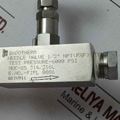 Badotherm Astm A 312 Tp 316/316L Pipe Nipple Needle Valve 6000 Psi 3/4" Cl 600 R