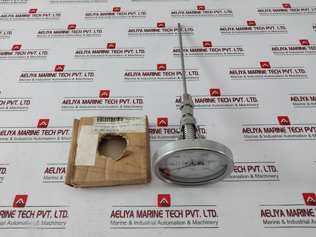 Badotherm Temperature Gauge 0 To 300°c, V1210-1947, Te 18-100 Mm Dia-stem 6x19