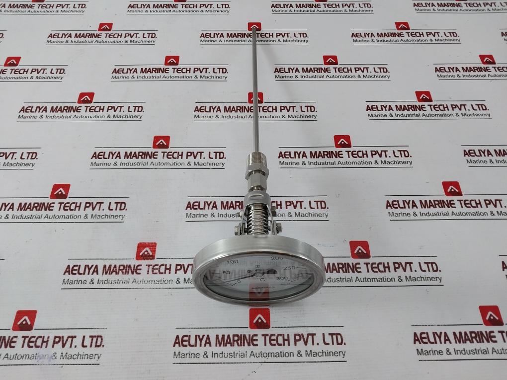 Badotherm Temperature Gauge 0 To 300°c, V1210-1947, Te 18-100 Mm Dia-stem 6x19