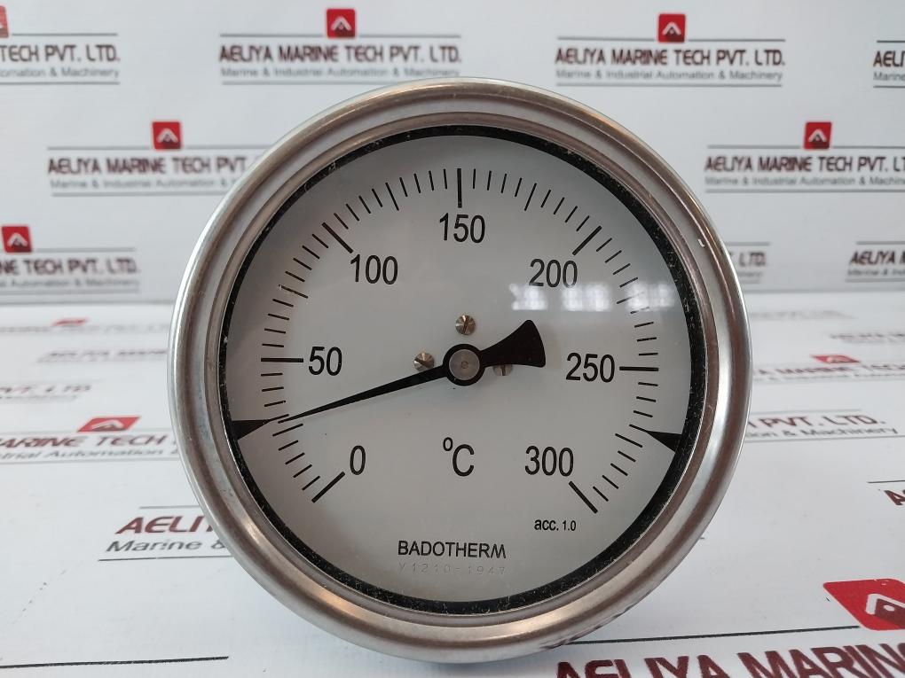 Badotherm Temperature Gauge 0 To 300°c, V1210-1947, Te 18-100 Mm Dia-stem 6x19