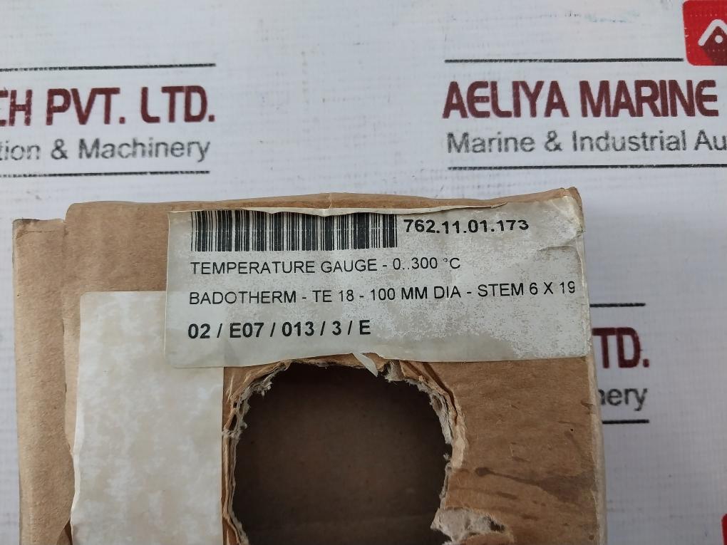 Badotherm Temperature Gauge 0 To 300°c, V1210-1947, Te 18-100 Mm Dia-stem 6x19