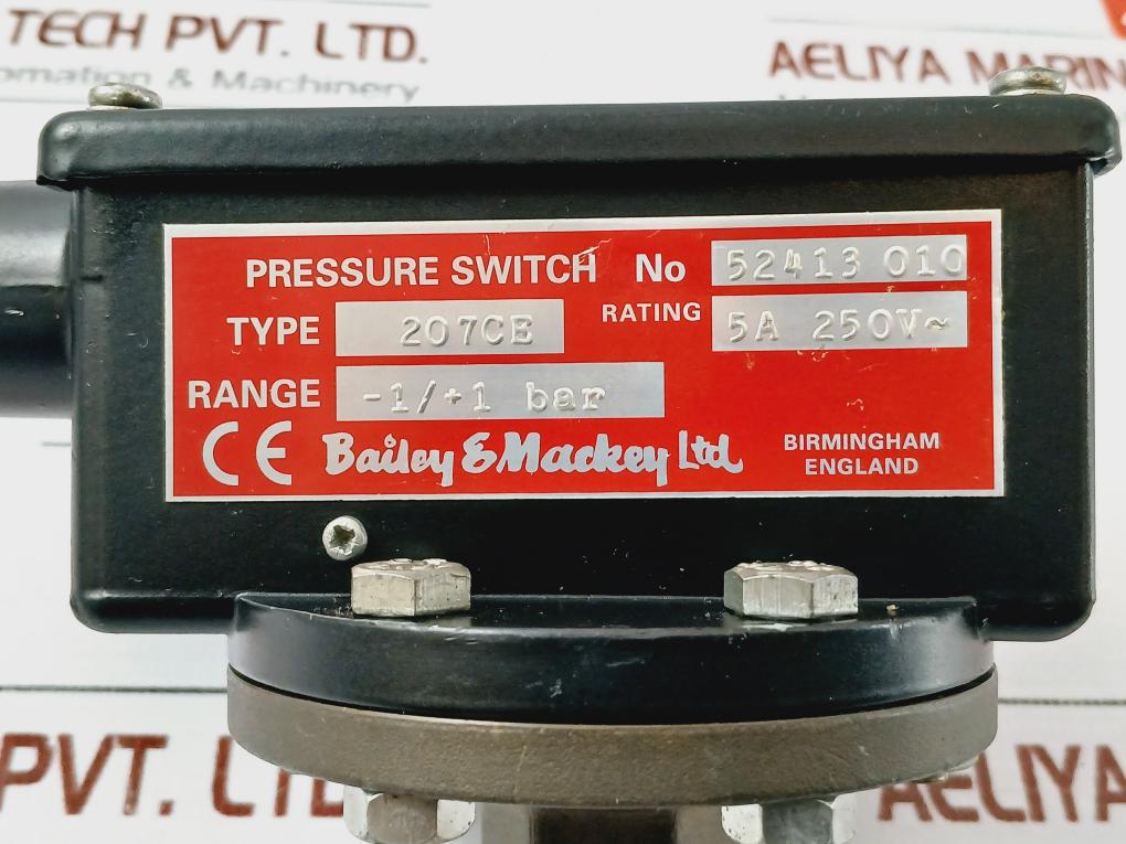 Bailey & Mackey 207ce Pressure Switch -1/+1 Bar 5a 250v