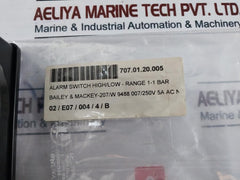 Bailey & Mackey 207ce Pressure Switch -1/+1 Bar 5a 250v~